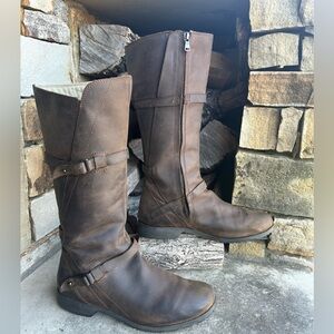 Teva De La Vina brown waterproof leather tall riding boots Sz-9.5.  G